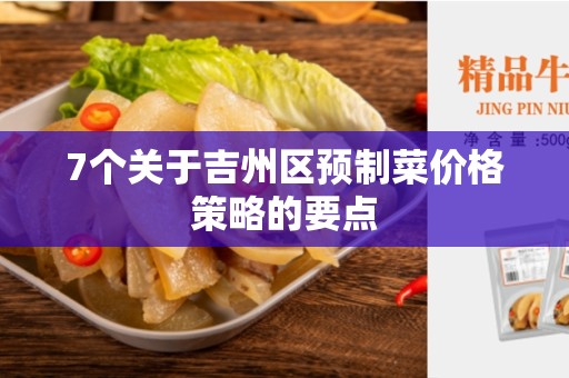 7个关于吉州区预制菜价格策略的要点
