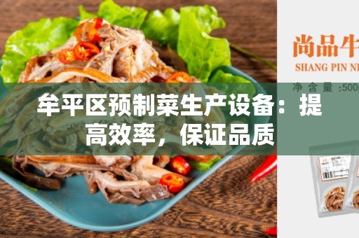 牟平区预制菜生产设备：提高效率，保证品质