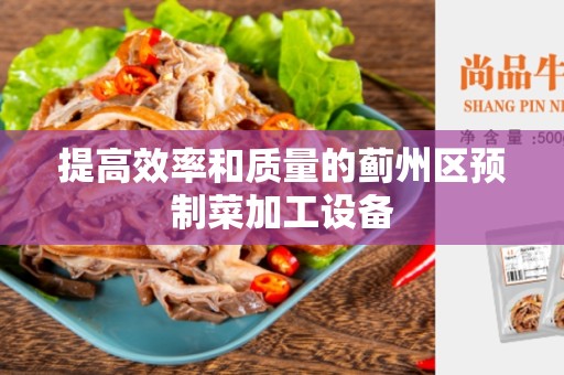 提高效率和质量的蓟州区预制菜加工设备