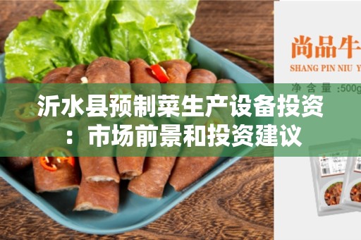 沂水县预制菜生产设备投资：市场前景和投资建议