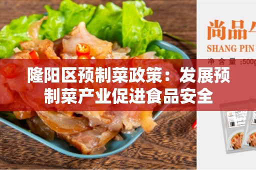隆阳区预制菜政策：发展预制菜产业促进食品安全