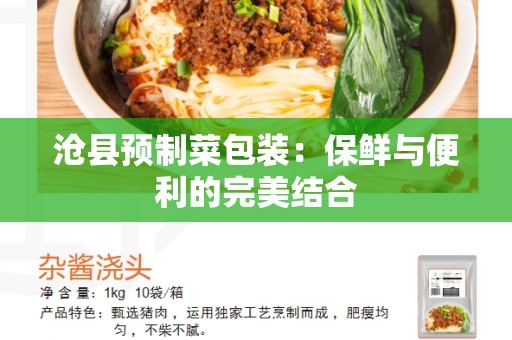 沧县预制菜包装：保鲜与便利的完美结合