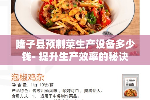 隆子县预制菜生产设备多少钱- 提升生产效率的秘诀