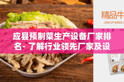 应县预制菜生产设备厂家排名- 了解行业领先厂家及设备选择指南