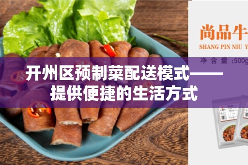 开州区预制菜配送模式——提供便捷的生活方式