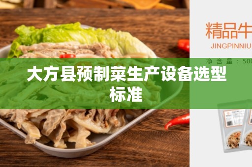大方县预制菜生产设备选型标准