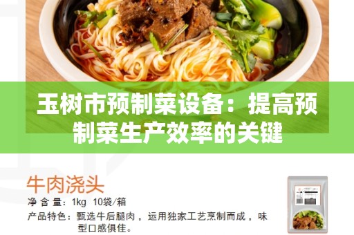 玉树市预制菜设备：提高预制菜生产效率的关键