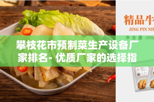 攀枝花市预制菜生产设备厂家排名- 优质厂家的选择指南