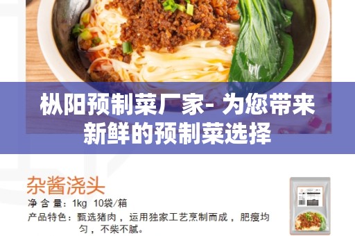枞阳预制菜厂家- 为您带来新鲜的预制菜选择