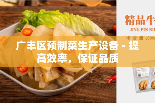 广丰区预制菜生产设备 - 提高效率，保证品质