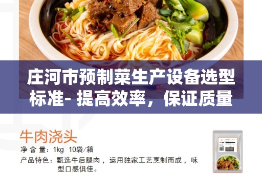 庄河市预制菜生产设备选型标准- 提高效率，保证质量