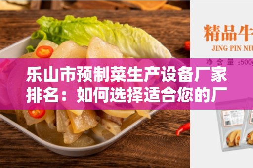 乐山市预制菜生产设备厂家排名：如何选择适合您的厂家？