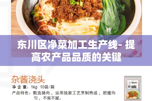东川区净菜加工生产线- 提高农产品品质的关键