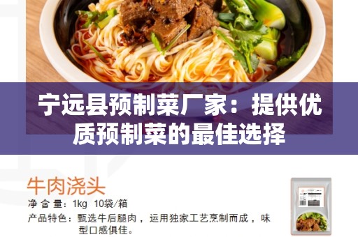 宁远县预制菜厂家：提供优质预制菜的最佳选择
