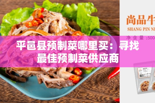 平邑县预制菜哪里买：寻找最佳预制菜供应商