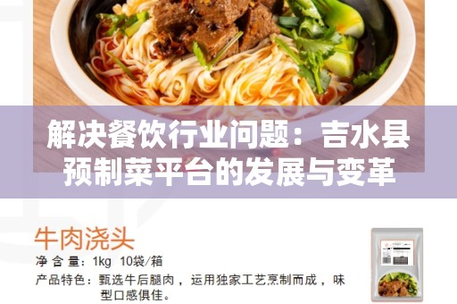 解决餐饮行业问题：吉水县预制菜平台的发展与变革