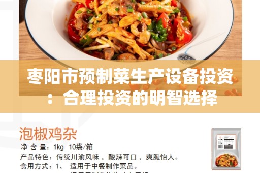 枣阳市预制菜生产设备投资：合理投资的明智选择