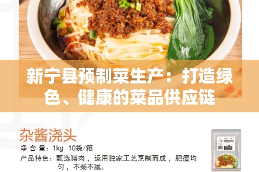 新宁县预制菜生产：打造绿色、健康的菜品供应链