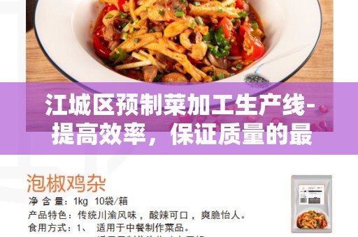 江城区预制菜加工生产线- 提高效率，保证质量的最佳选择