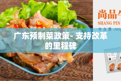 广东预制菜政策- 支持改革的里程碑