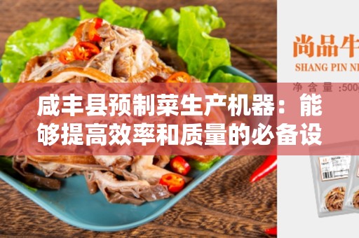 咸丰县预制菜生产机器：能够提高效率和质量的必备设备