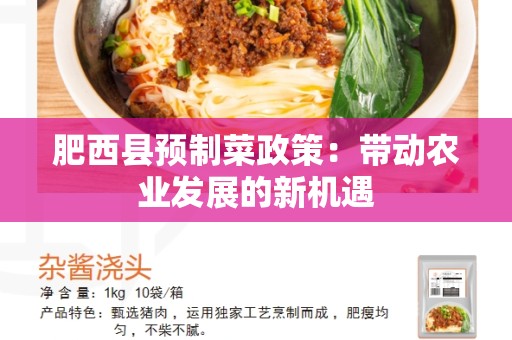 肥西县预制菜政策：带动农业发展的新机遇