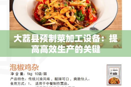 大荔县预制菜加工设备：提高高效生产的关键