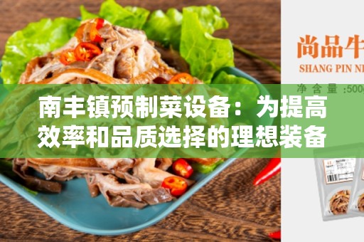 南丰镇预制菜设备：为提高效率和品质选择的理想装备