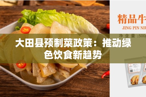 大田县预制菜政策：推动绿色饮食新趋势