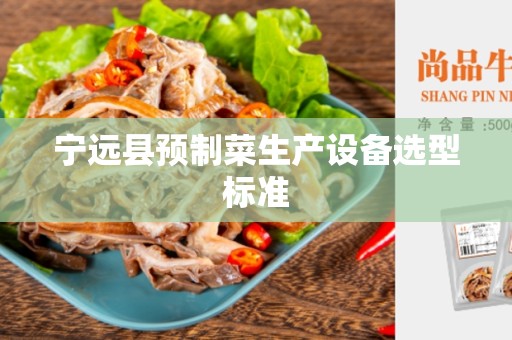 宁远县预制菜生产设备选型标准