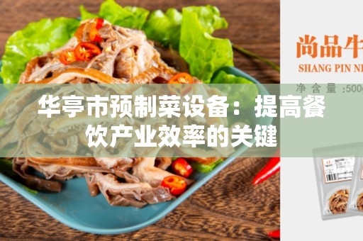 华亭市预制菜设备：提高餐饮产业效率的关键