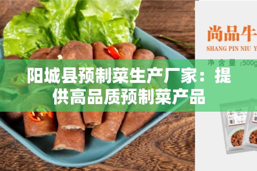 阳城县预制菜生产厂家：提供高品质预制菜产品