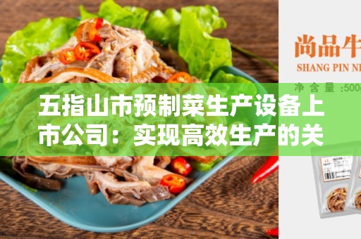 五指山市预制菜生产设备上市公司：实现高效生产的关键