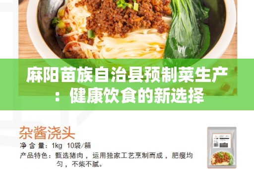 麻阳苗族自治县预制菜生产：健康饮食的新选择