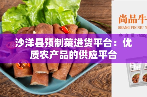 沙洋县预制菜进货平台：优质农产品的供应平台