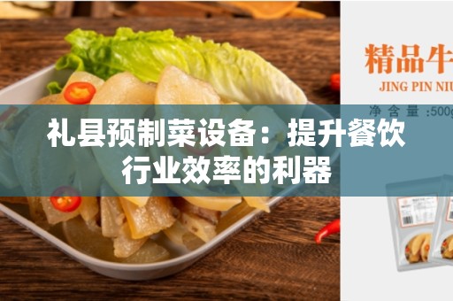 礼县预制菜设备：提升餐饮行业效率的利器