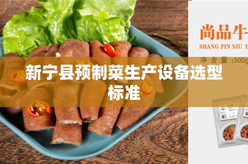 新宁县预制菜生产设备选型标准