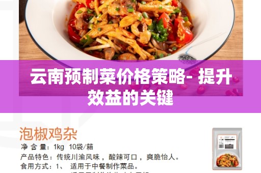 云南预制菜价格策略- 提升效益的关键