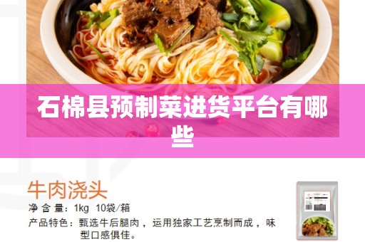 石棉县预制菜进货平台有哪些