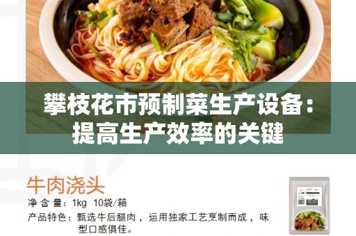 攀枝花市预制菜生产设备：提高生产效率的关键