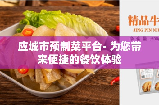 应城市预制菜平台- 为您带来便捷的餐饮体验