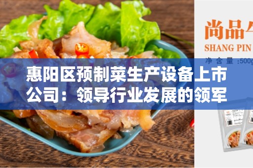 惠阳区预制菜生产设备上市公司：领导行业发展的领军企业