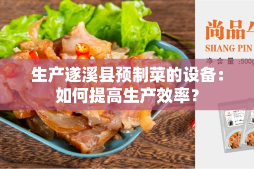 生产遂溪县预制菜的设备：如何提高生产效率？