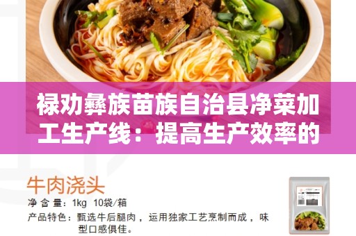 禄劝彝族苗族自治县净菜加工生产线：提高生产效率的关键