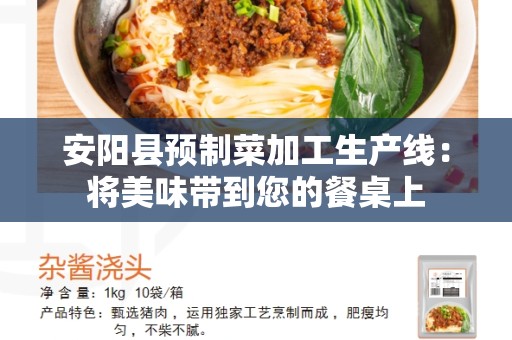 安阳县预制菜加工生产线：将美味带到您的餐桌上
