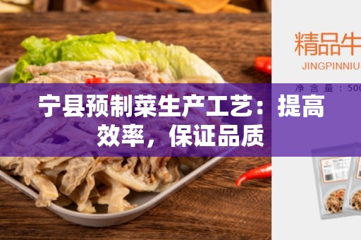宁县预制菜生产工艺：提高效率，保证品质