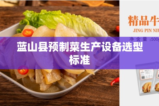蓝山县预制菜生产设备选型标准