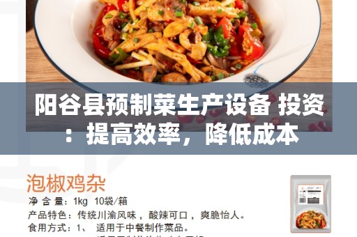 阳谷县预制菜生产设备 投资：提高效率，降低成本