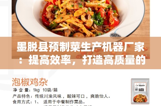 墨脱县预制菜生产机器厂家：提高效率，打造高质量的预制菜生产过程