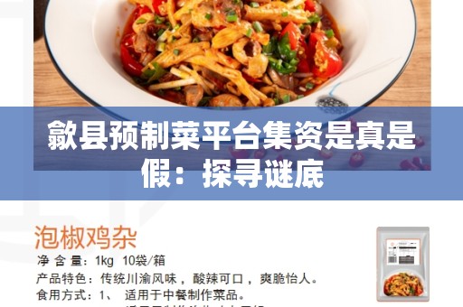 歙县预制菜平台集资是真是假：探寻谜底